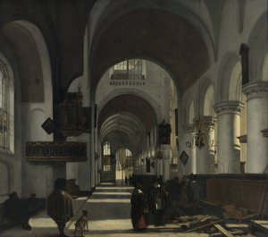 Interior of a Church by Emanuel De Witte Oil Painting