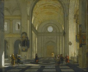 Interior of a Church by Emanuel De Witte Oil Painting