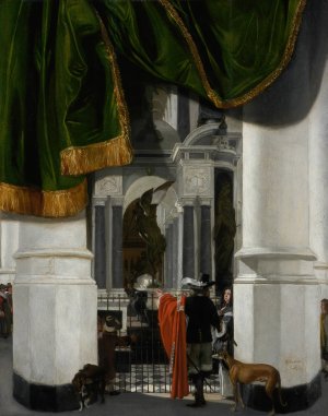 Interior of the Nieuwe Kerk in Delft with the Tomb of William the Silent by Emanuel De Witte Oil Painting