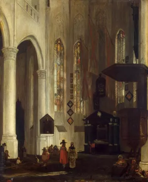Old Church in Delft painting by Emanuel De Witte