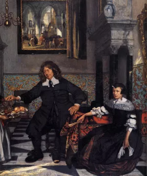 Portrait of a Family in an Interior Detail painting by Emanuel De Witte