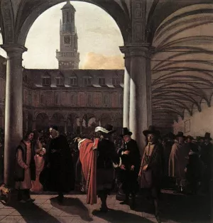 The Courtyard of the Old Exchange in Amsterdam by Emanuel De Witte Oil Painting