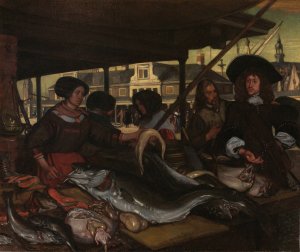 The Nieuwe Vismarkt by Emanuel De Witte Oil Painting