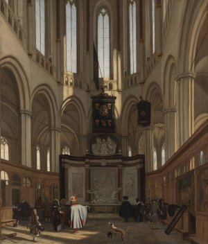 The Tomb of Michiel de Ruyter in the Nieuwe Kerk, Amsterdam by Emanuel De Witte Oil Painting