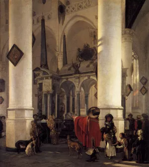 View of the Tomb of William the Silent in the New Church in Delft by Emanuel De Witte Oil Painting