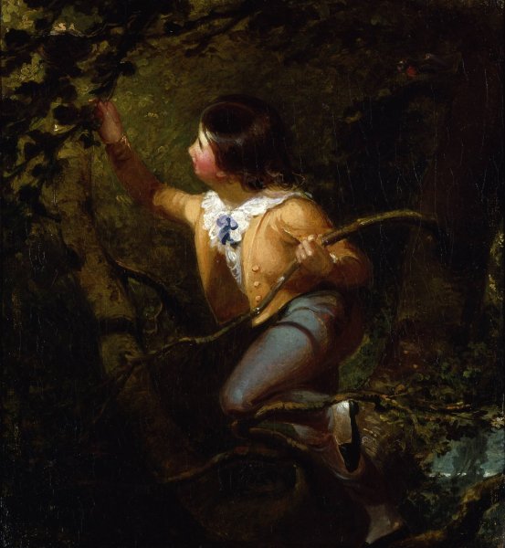Bird Nesting  by Emanuel Gottlieb Leutze - Hand-Painted Oil Painting Reproduction
