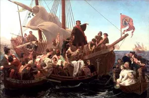 Columbus on the Deck of the Santa Maria painting by Emanuel Gottlieb Leutze