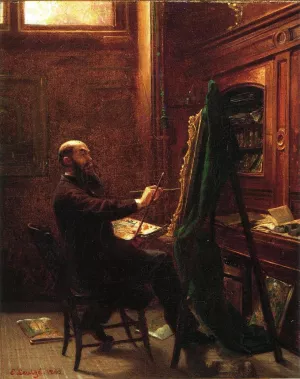 Worthington Whittredge in His Tenth Street Studio by Emanuel Gottlieb Leutze - Oil Painting Reproduction