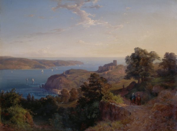 Die Mundung des Bosporus  by Emanuel Stockler - Hand-Painted Oil Painting Reproduction