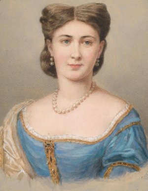 Bildnis einer Dame in blauem Seidenkleid by Emanuel Thomas Peter Oil Painting