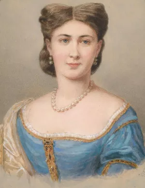 Bildnis einer Dame in blauem Seidenkleid Oil painting by Emanuel Thomas Peter