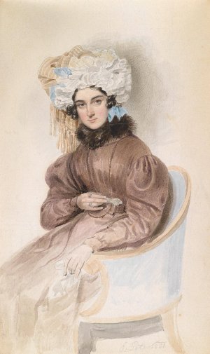 Bildnis einer sitzenden Dame mit Ruschenhaube by Emanuel Thomas Peter Oil Painting