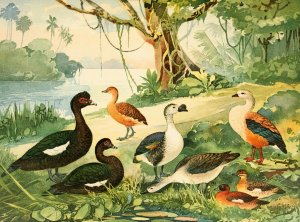 Marrecao, Patos, Marrecas by Emil August Goldi Oil Painting