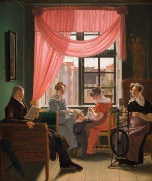Family Portrait by Emil Baerentzen Oil Painting