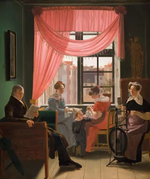 Family Portrait Oil painting by Emil Baerentzen