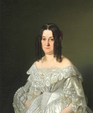 Portrait of Emilie Benzon by Emil Baerentzen Oil Painting