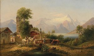 Bei Zell am See by Emil Barbarini Oil Painting