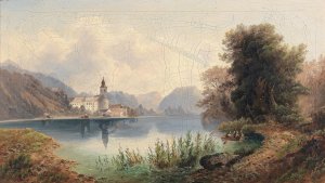 Blick auf Sankt Wolfgang by Emil Barbarini Oil Painting