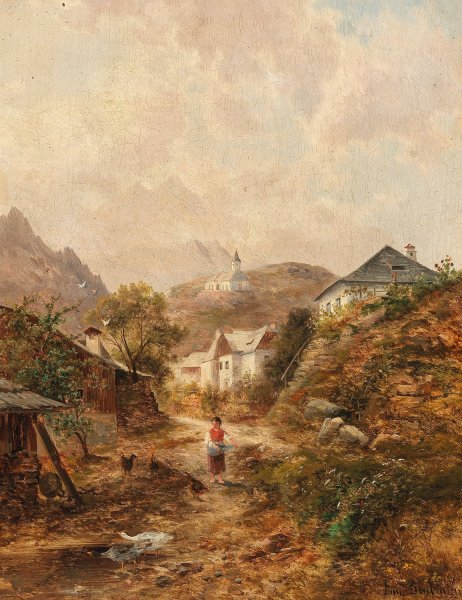 Dorf by Emil Barbarini - Hand-Painted Oil Painting Reproduction