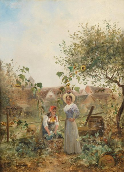 Im Bauerngarten by Emil Barbarini - Hand-Painted Oil Painting Reproduction
