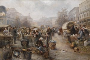 Markttag by Emil Barbarini Oil Painting