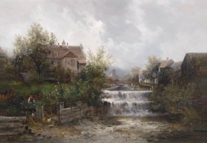 Motiv aus Zell an der Ybbs by Emil Barbarini Oil Painting