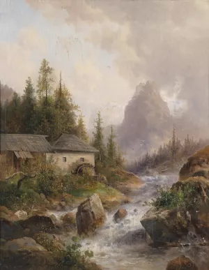 Muhle aus dem Hollthall Oil painting by Emil Barbarini