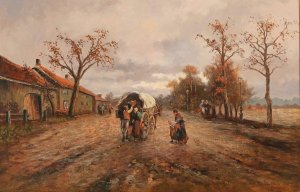 On the Country Road by Emil Barbarini Oil Painting