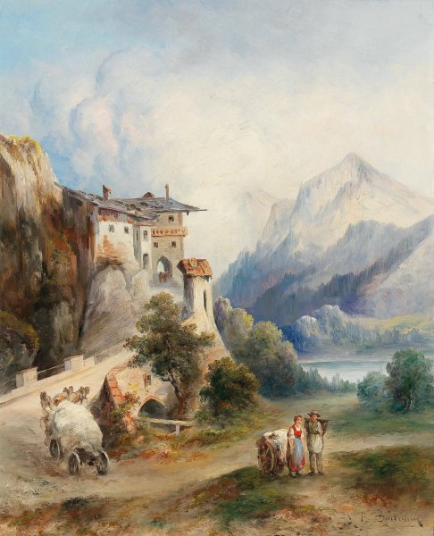 Partie aus Tirol by Emil Barbarini - Hand-Painted Oil Painting Reproduction