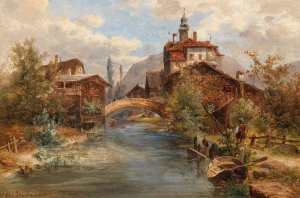 Sarnen by Emil Barbarini Oil Painting