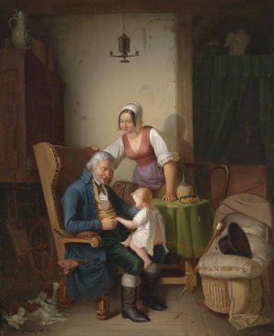 Grosvaters Freude by Emil Bauch Oil Painting