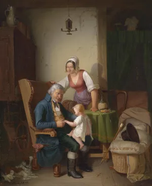 Grosvaters Freude by Emil Bauch Oil Painting