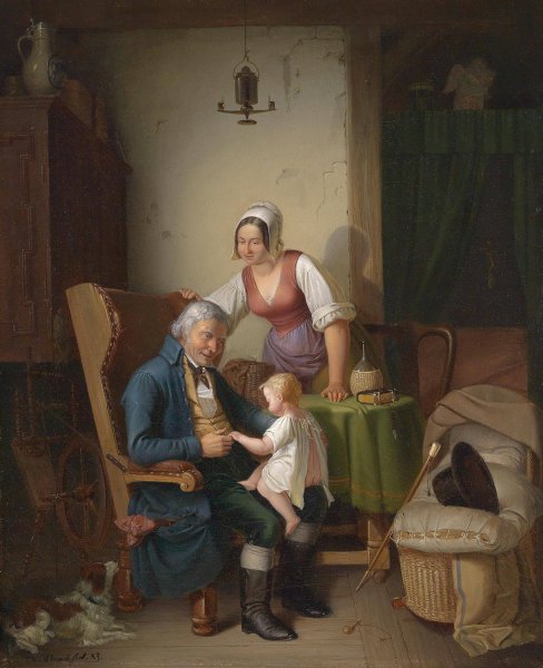 Grosvaters Freude  by Emil Bauch - Hand-Painted Oil Painting Reproduction