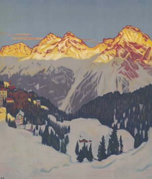 Chur-Arosa Bahn by Emil Cardinaux Oil Painting