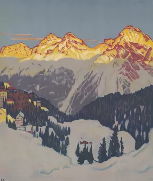 Chur-Arosa Bahn Oil painting by Emil Cardinaux