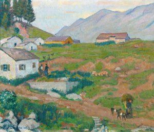 Grison Landscape Oil painting by Emil Cardinaux
