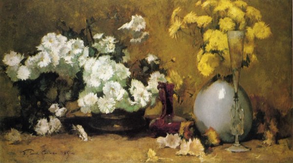 Chrysanthemums by Emil Carlsen - Hand-Painted Oil Painting Reproduction