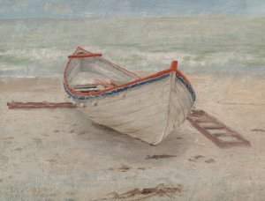 Fishing Boat on Shore by Emil Carlsen Oil Painting