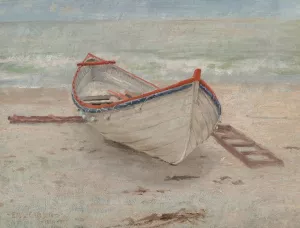 Fishing Boat on Shore by Emil Carlsen Oil Painting