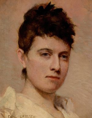 Portrait of a Young Woman by Emil Carlsen Oil Painting