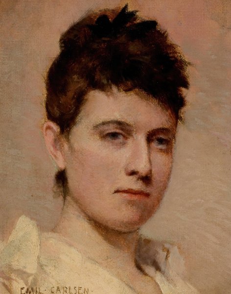 Portrait of a Young Woman  by Emil Carlsen - Hand-Painted Oil Painting Reproduction