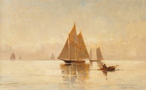 Sailboats in the Evening by Emil Carlsen Oil Painting