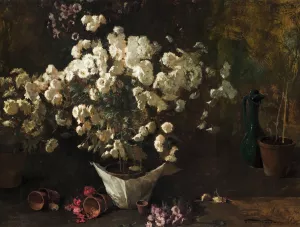 Still Life of Chrysanthemums by Emil Carlsen Oil Painting