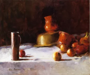 Still Life with Copper, Brass and Onions by Emil Carlsen - Oil Painting Reproduction