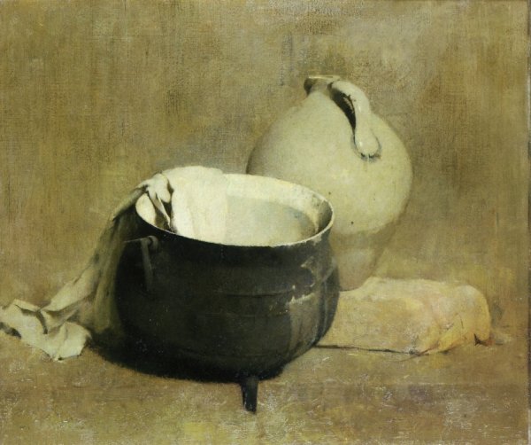 Still Life with Kettle and Jug by Emil Carlsen - Hand-Painted Oil Painting Reproduction