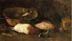 Still Life with Mallards and Copper Pots by Emil Carlsen - Oil Painting Reproduction