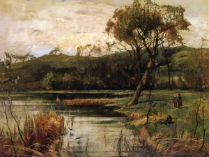 The River Bank Oil painting by Emil Carlsen