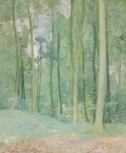 Wooded Landscape  by Emil Carlsen - Hand-Painted Oil Painting Reproduction
