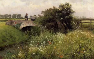 A Meeting on the Bridge Oil painting by Emil Claus
