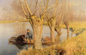 Bringing in the Nets by Emil Claus Oil Painting